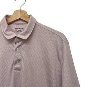 UNTUCKit Damaschino Medalipn Shirt Sleeve Light Pink Polo Shirt - Men’s Large